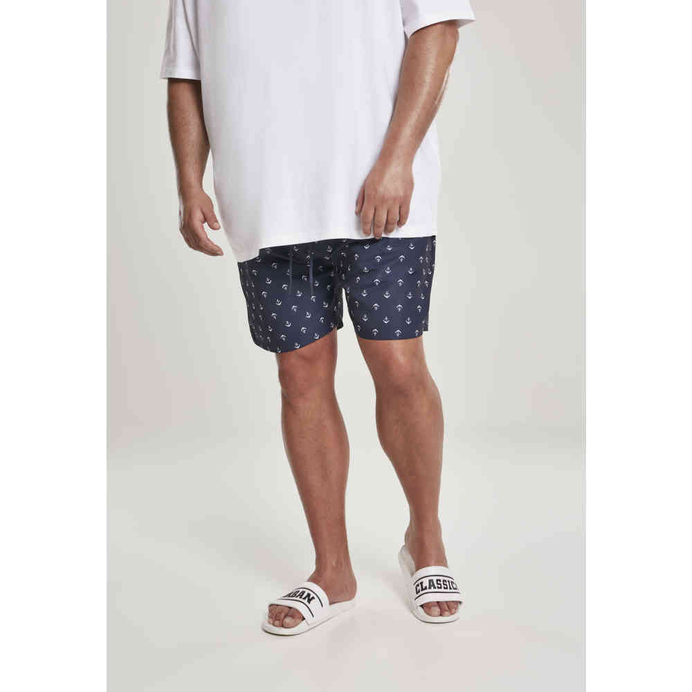 Urban Classics - Pattern Anchor Zwemshorts - Blauw